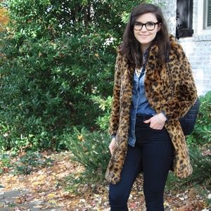 Faux-fur Leopard Coat